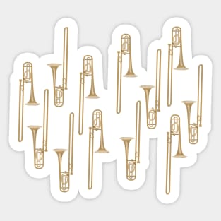 Trombone on white upright Sticker